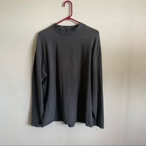 Vintage Nike 2000s Y2K Gray Mock Neck Long Sleeve T Shirt